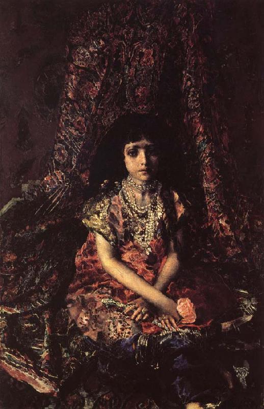  Girl Against a perslan carpet